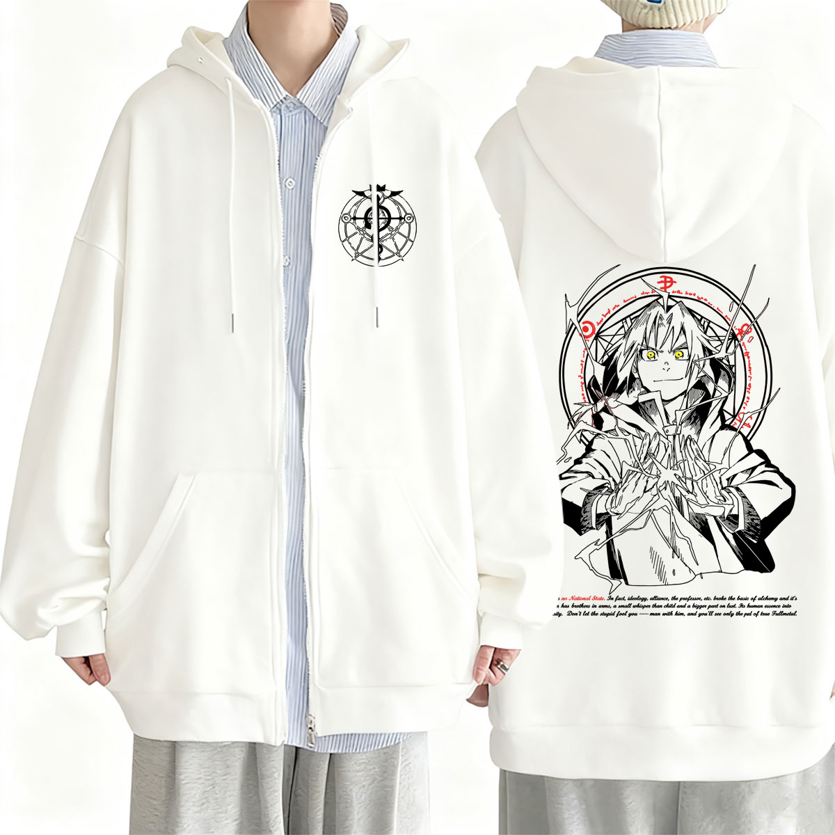Fullmetal Alchemist Coat - Anime Fullmetal Alchemist Bluza z kapturem