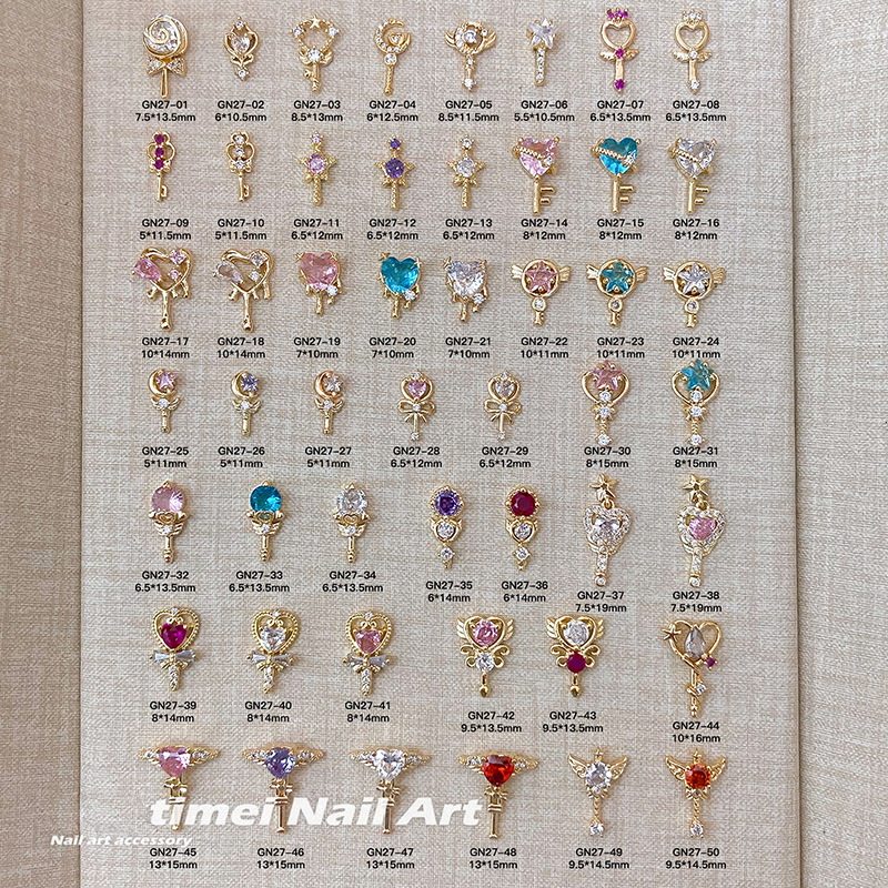Sailor Moon Wand - 10 szt. Złote ozdoby do paznokci