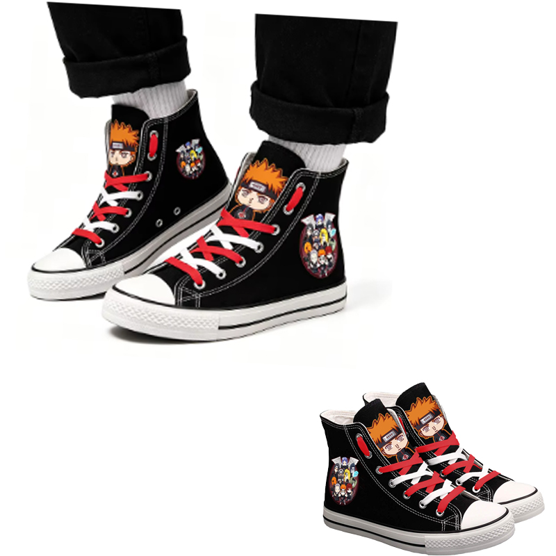 Anime Cosplay Couples Ideas - Buty płócienne Naruto Uzumaki, wysokie, męskie