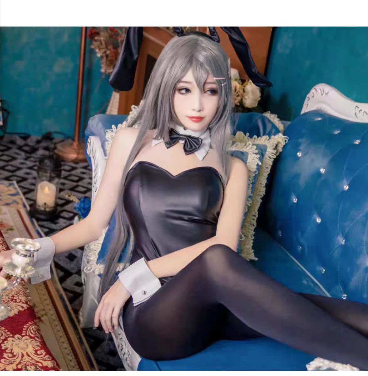 Anime Cosplay Bodysuit - Seksowny strój króliczka Sakurajima Mai, kostium