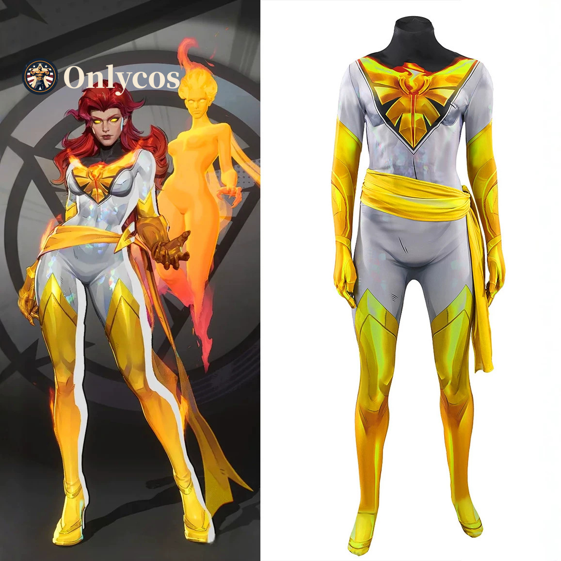 Anime Cosplay Bodysuit - Kostium Cosplay Rivali White Crown Phoenix