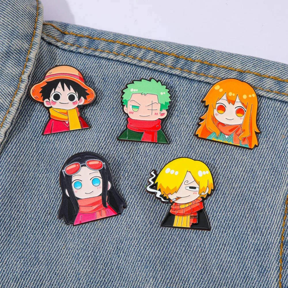 Anime Cosplay Luffy - 5 szt. Urocze przypinki anime, śmieszne