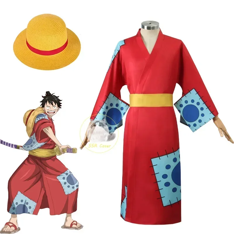 Anime Cosplay Luffy - Kostium Cosplay Anime Luffy, Kimono Cosplay