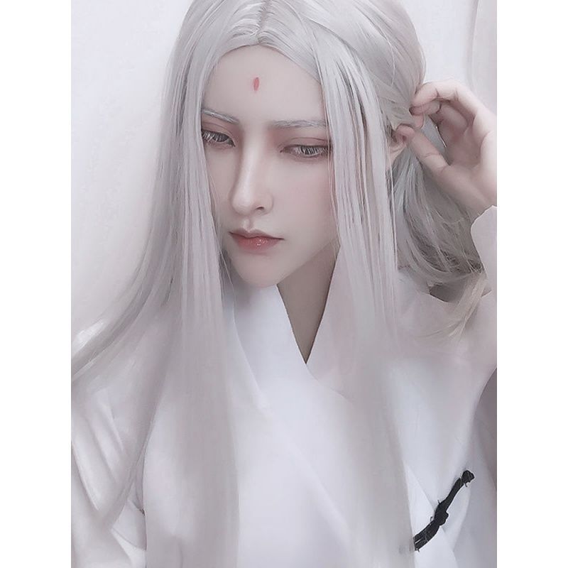 Męski strój Hanfu, długie pros – Anime Cosplay Long Hair recenzja i cena
