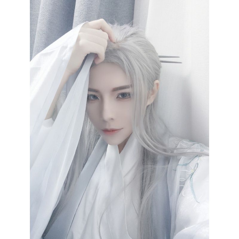 Męski strój Hanfu, długie pros – Anime Cosplay Long Hair recenzja i cena
